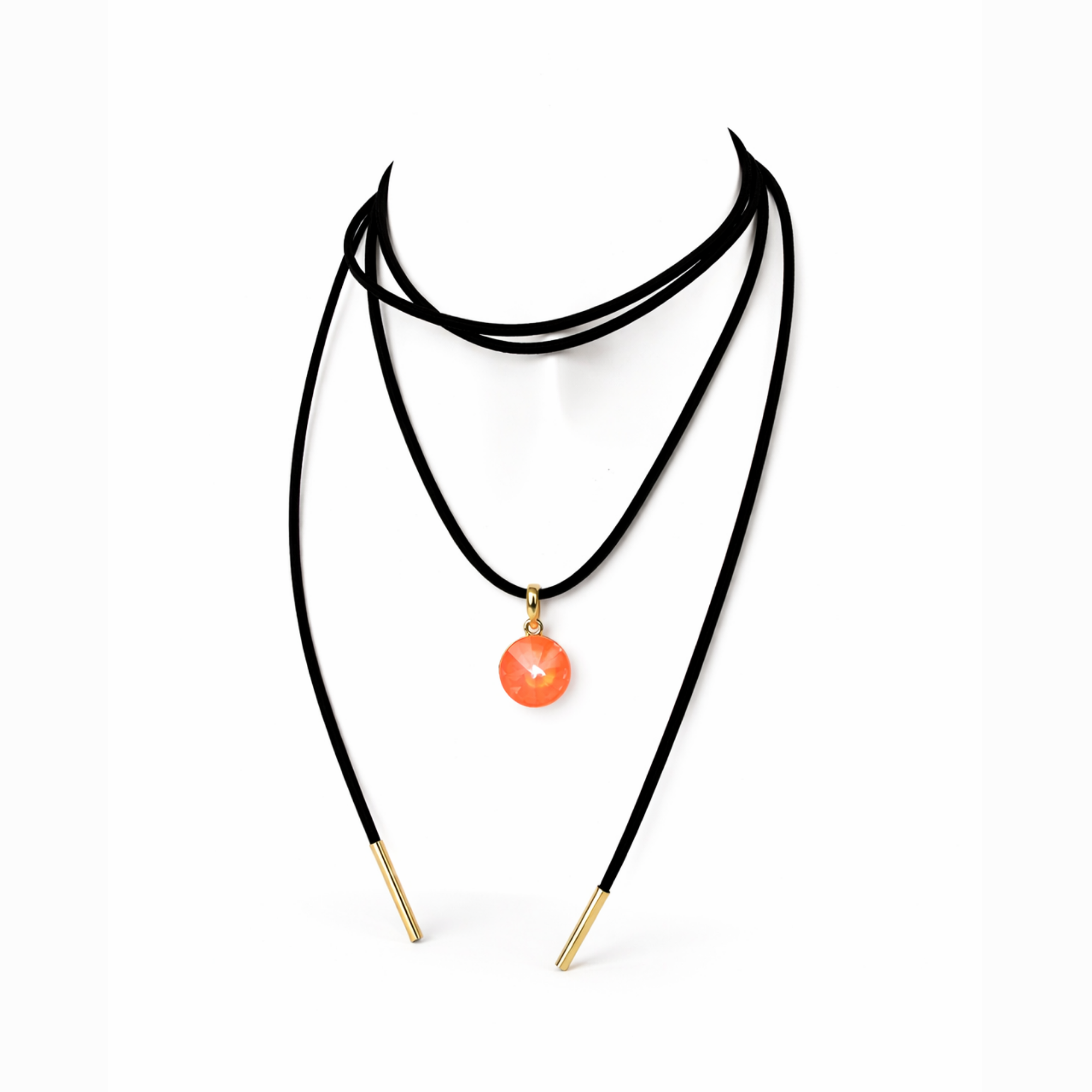 Black Suede Electric Necklace