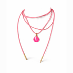 Pink Suede Electric Necklace