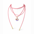 Pink Suede Electric Necklace