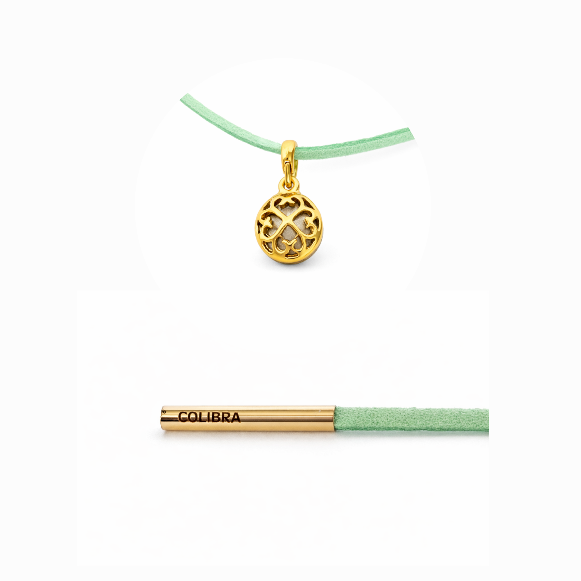 Mint Suede Crystal Necklace