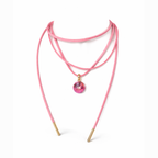 Pink Suede Electric Necklace