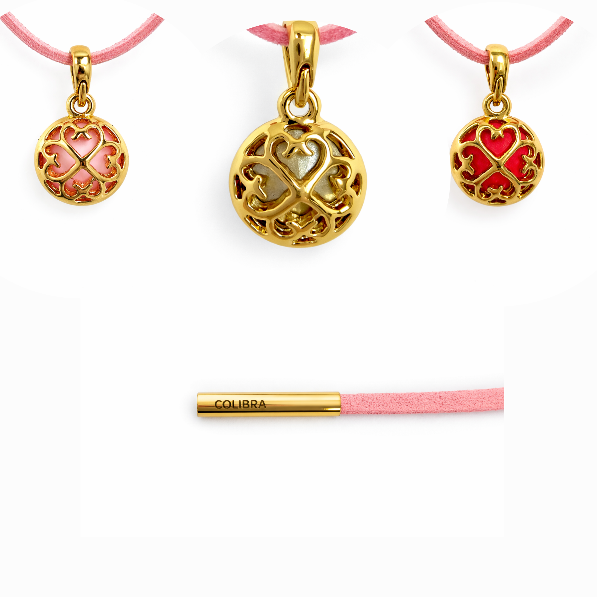 Pink Suede Electric Necklace