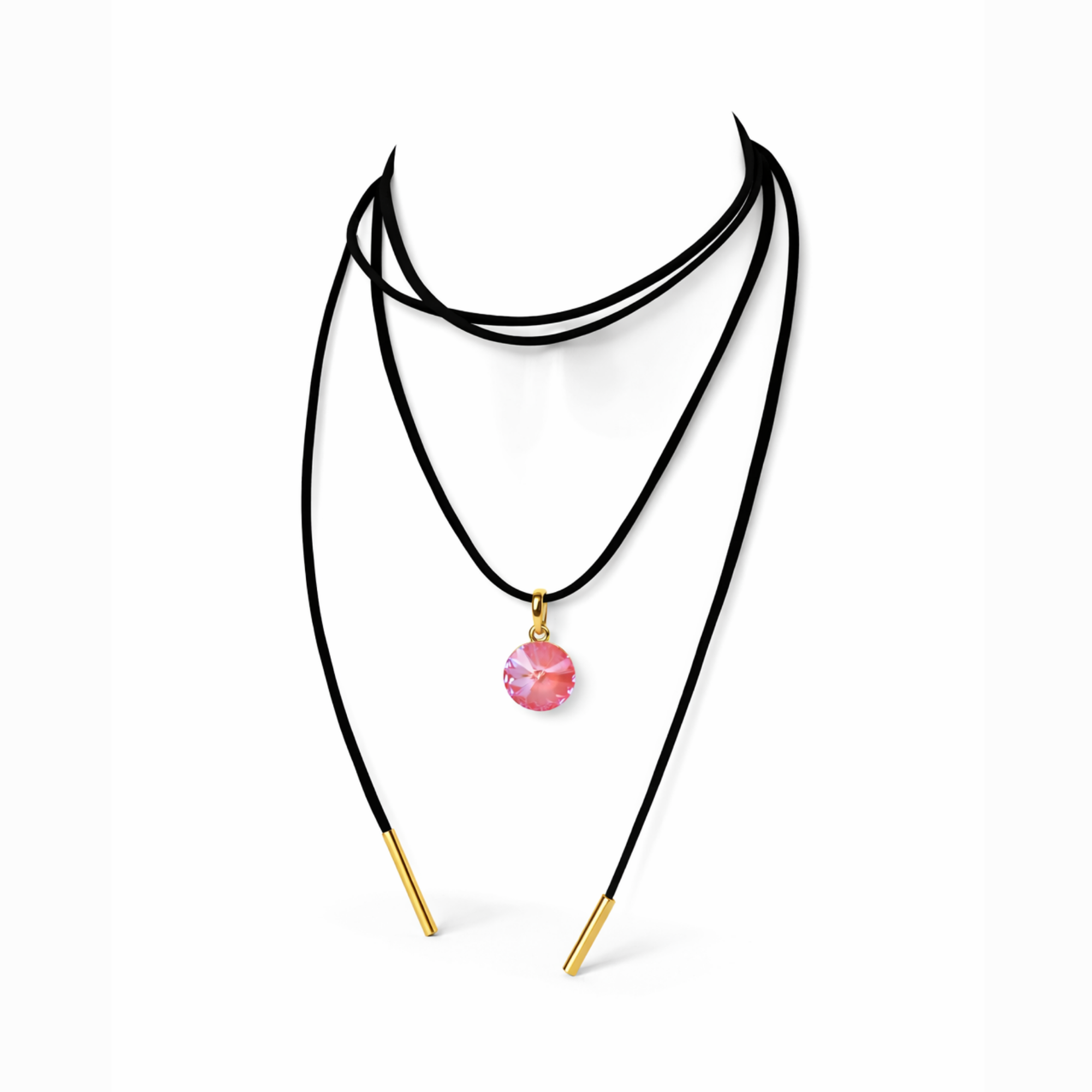 Black Suede Electric Necklace