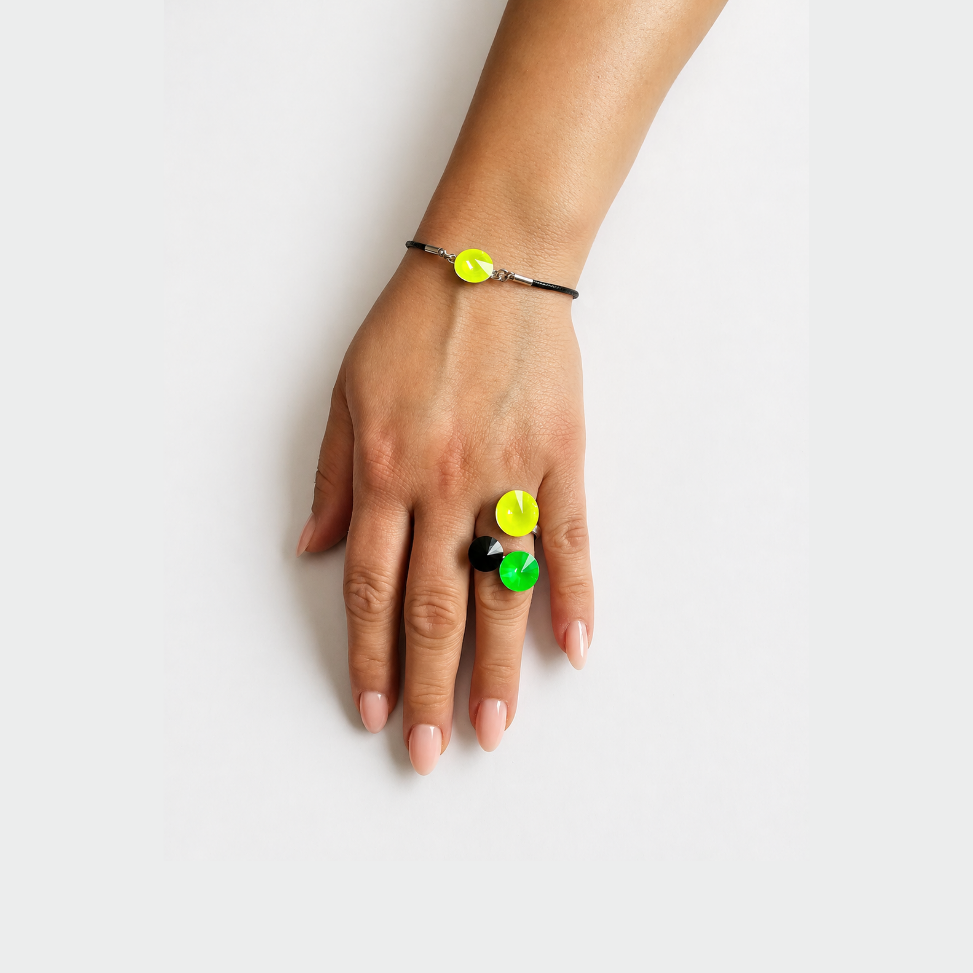 Black Cord bracelet-Rotheum Plated
