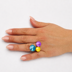 Radiance Trio Ring – Rhodium Plated