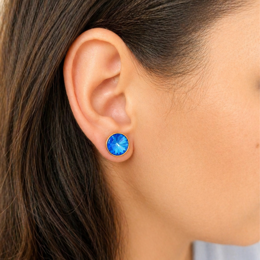 Colibra Stud Earrings-Electric