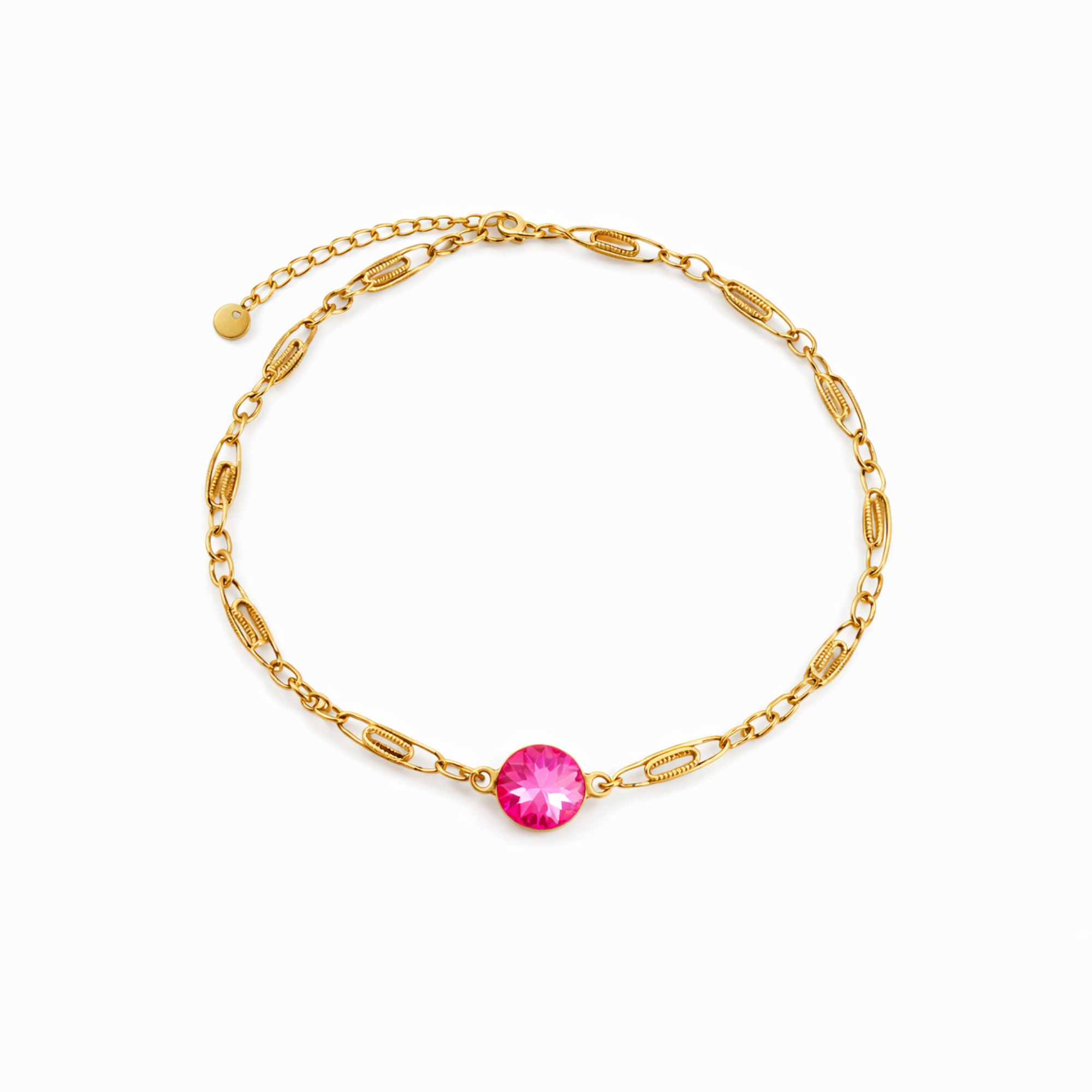 Solid gold-plated choker with crystal